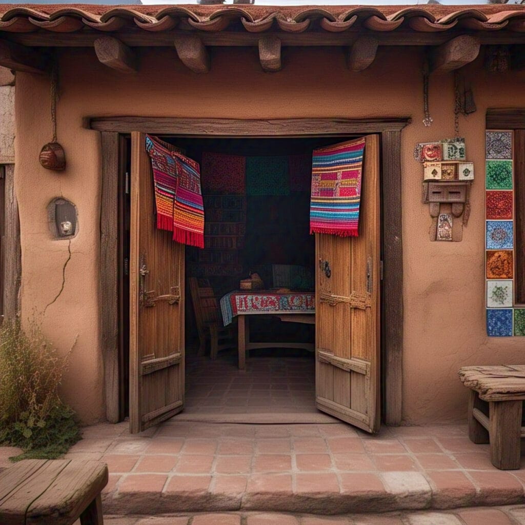 Los juguetes inquietos: Casa de pueblo con puertas abiertas