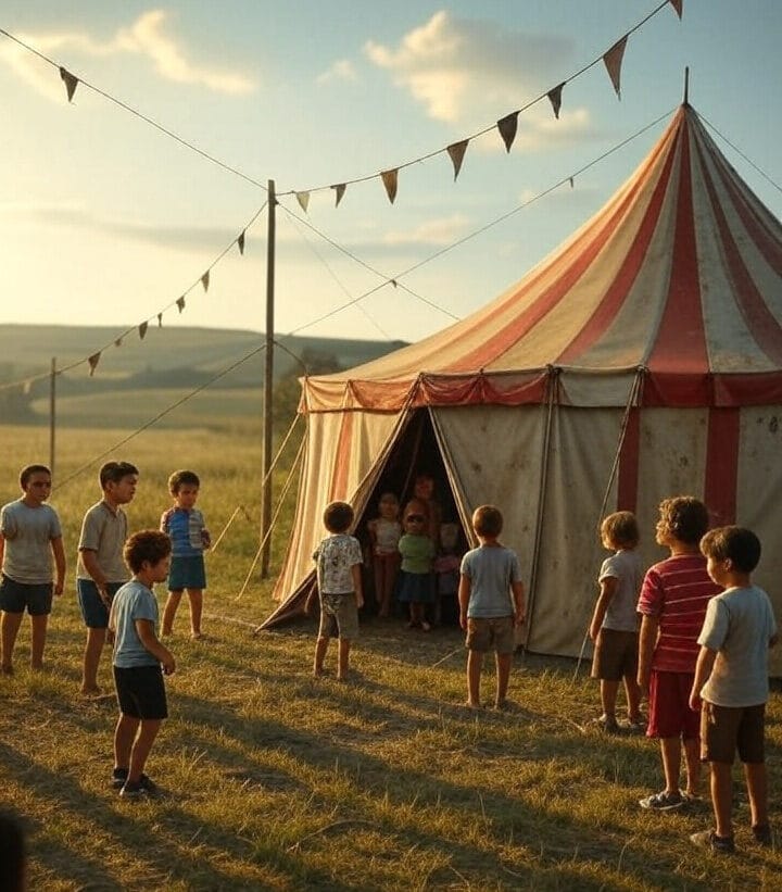 Esperando la función del circo