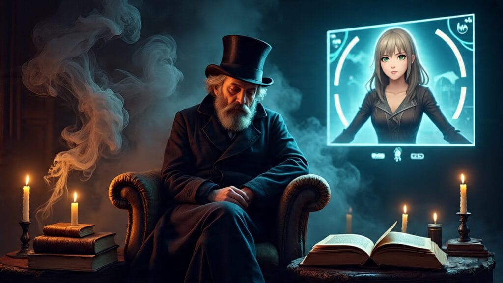 Persona inmersa en los distintos paraísos artificiales